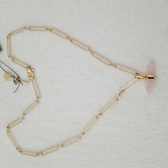 New ALLSAINTS Rose Quartz Large Link Pendant Necklace - Picture 3 of 11